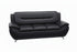 BOL "FELIX Black" Sofa, Faux Leather, Chrome Legs