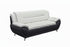 BOL "FELIX" Sofa, Black + White, Faux Leather, Chrome Legs