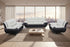 BOL "FELIX" Sofa Set, Black and White, Faux Leather, Chrome Legs