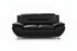BOL "FELIX Black" Loveseat, Faux Leather, Chrome Legs