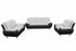 BOL "FELIX" Sofa Set, Black and White, Faux Leather, Chrome Legs