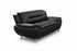 BOL "FELIX Black" Loveseat, Faux Leather, Chrome Legs