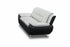 BOL "FELIX" Loveseat, Black and White, Faux Leather, Chrome Legs