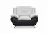 BOL "FELIX" Armchair, Black and White, Faux Leather, Chrome Legs
