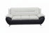 BOL "FELIX" Sofa, Black + White, Faux Leather, Chrome Legs