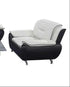"FELIX" Black + White, Sofa, Love Seat or Chair, Black and White, Faux Leather, Chrome Legs