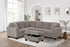 "GILLIAN" Sectional Sofa, Including Ottoman, Grey, Course Corduroy Fabric, Very Soft, Reversible