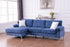 BOL "NOVA" Sectional Sofa, 103" Wide, Blue, Fabric, Left Hand Chaise Only, Chrome Metal Legs