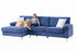 BOL "NOVA" Sectional Sofa, 103" Wide, Blue, Fabric, Left Hand Chaise Only, Chrome Metal Legs