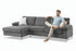 BOL "NOVA" Sectional Sofa, 103" Wide, Grey, Fabric, Left Hand Chaise Only, Chrome Metal Legs