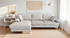 BOL "NOVA" Sectional Sofa, 103" Wide, Beige, Fabric, Left Hand Chaise Only, Chrome Metal Legs