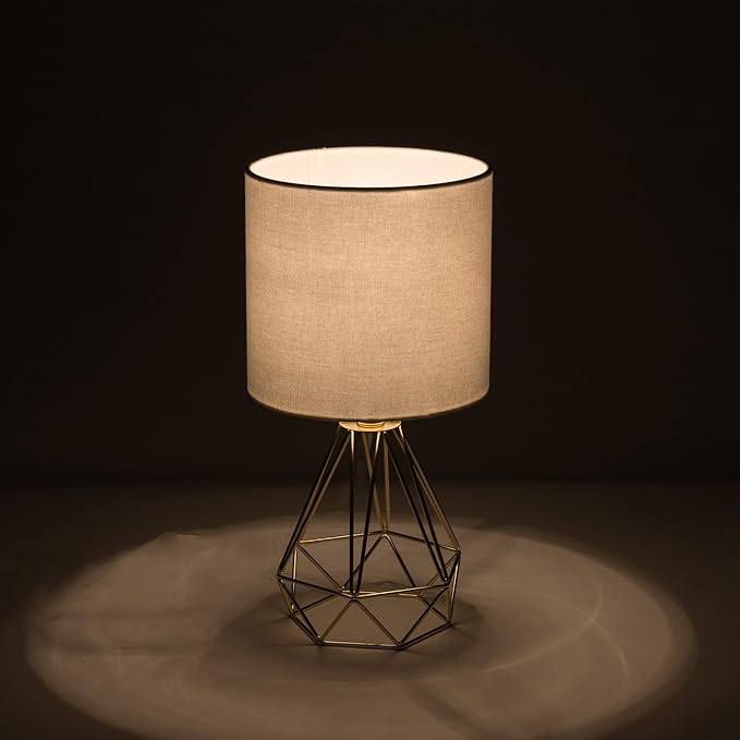 JL TL405 Lamp - Gold and White Table Lamp