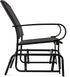 JL Outdoor Patio Chair, Glider, Black Frame, Grey Mesh Seat and Back