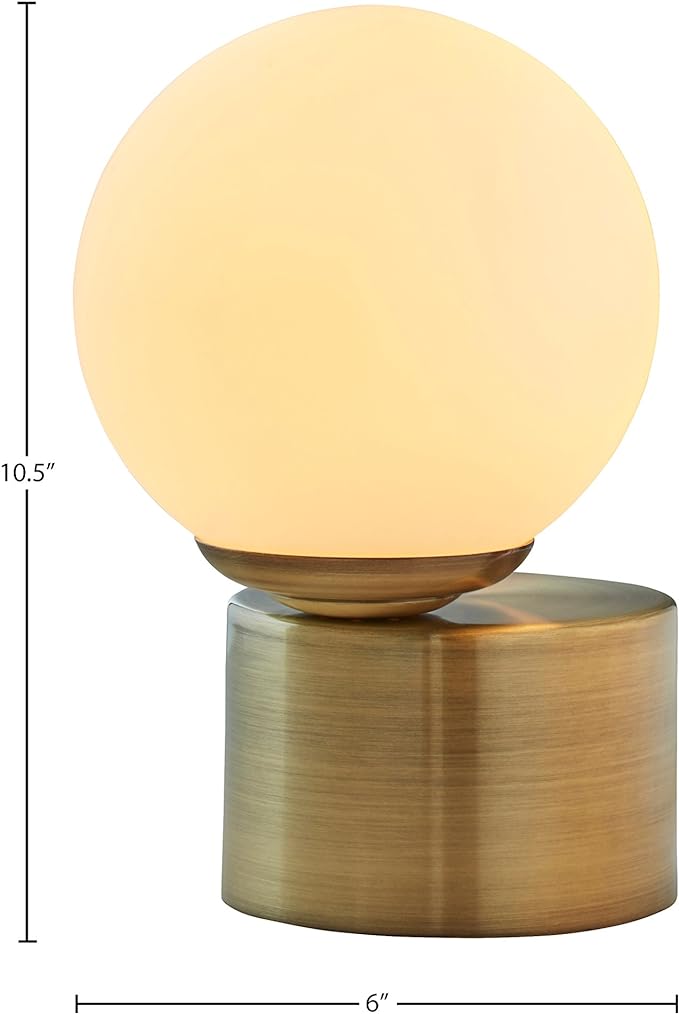 JL TL402 Lamp, Rivet Modern Glass Globe Style, Brass Finish