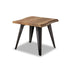 MZ-DONALD End Table, Square, Live Edge, Brown Top, Black Metal Legs