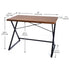 JL-062WD Writing Desk, 45" Wide, Brown, Black Metal X Frame
