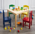 JL Kid's Dining Set, 5Pc, 26" Solid Pine Table, 4 Fun Coloured Chairs