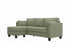 MN-IRMA 238714D77 Sectional Sofa, 87" Wide, Green, Corduroy Fabric, Vertical Tufting, Reversible