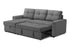 "JORDAN" Sectional Sofa, 88" Wide, Grey Fabric, Pullout Bed, Lift-Top Storage, Reversible Chaise