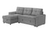MN-T118A14L08    Sleeper Sofa, 90" Length, Convertible Sofa Bed, Storage Chaise, Light Grey Fabric, Transitional