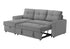 MN-T118A14L08    Sleeper Sofa, 90" Length, Convertible Sofa Bed, Storage Chaise, Light Grey Fabric, Transitional