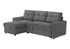 MN-T118A14L13    Sleeper Sofa, 90" Length, Convertible Sofa Bed, Storage Chaise, Dark Grey Fabric, Transitional