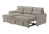 MN-T118A14L31    Sleeper Sofa, 90" Length, Convertible Sofa Bed, Storage Chaise, Light Brown Fabric, Transitional