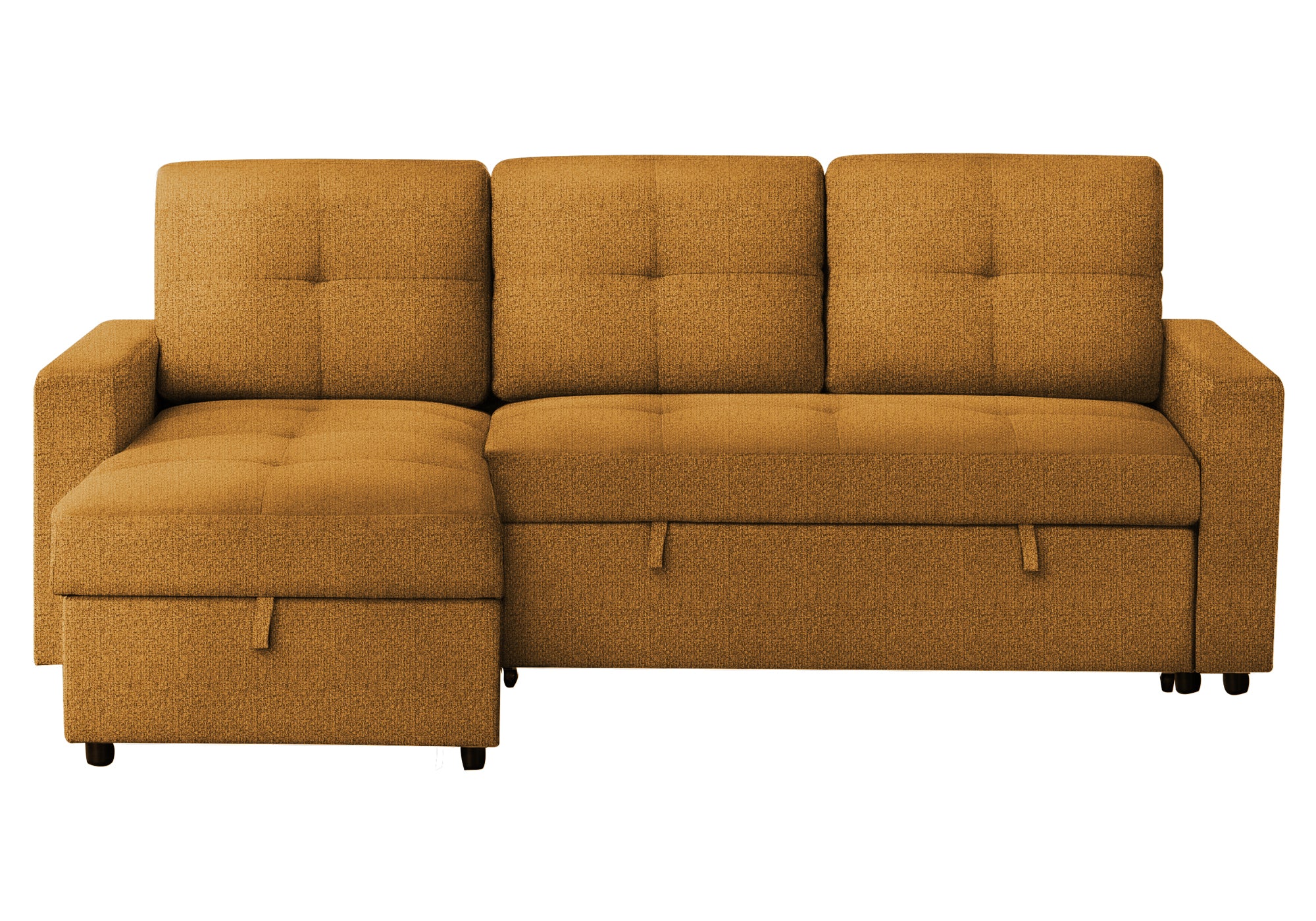 MN-228A14L68    Sleeper Sofa, 90" Length, Convertible Sofa Bed, Storage Chaise, Orange Fabric