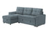 MN-T11A8A14L83    Sleeper Sofa, 90" Length, Convertible Sofa Bed, Storage Chaise, Light Blue Fabric, Transitional