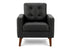 MN-248J11A95    Chair, 31" Wide, Upholstered, Accent Chair, Black Leather Look, Walnut Wood Legs, Mid Century, Modern