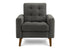 MN-258J11L17    Chair, 31" Wide, Upholstered, Accent Chair, Dark Grey Fabric, Walnut Wood Legs, Mid Century, Modern