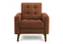 MN-268J11L44    Chair, 31" Wide, Accent Chair, Upholstered, Rust Fabric, Walnut Wood Legs, Mid Century