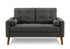 MN-298J12L17    Love Seat, 58" L, Upholstered, Living Room, Dark Grey Fabric, Walnut Wood Legs, Mid Century, Modern