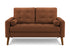 MN-308J12L44    Love Seat, 58" L, Upholstered, Living Room, Rust Fabric, Walnut Wood Legs, Mid Century