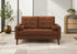 MN-308J12L44    Love Seat, 58" L, Upholstered, Living Room, Rust Fabric, Walnut Wood Legs, Mid Century
