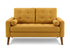 MN-318J12L68    Love Seat, 58" L, Upholstered, Living Room, Orange Fabric, Walnut Wood Legs, Mid Century