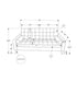 MN-328J13A95    Sofa, 75"l, Upholstered, Decorative Pillows Included, Solid Wood Legs, Black Leather-look, Mid Century, Modern