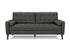 MN-338J13L17    Sofa, 75"l, Upholstered, Decorative Pillows Included, Solid Wood Legs, Dark Grey Fabric, Mid Century, Modern