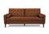 MN-348J13L44    Sofa, 75"l, Decorative Pillows Included, Solid Wood Legs, Upholstered, Rust Fabric, Mid Century