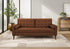 MN-348J13L44    Sofa, 75"l, Decorative Pillows Included, Solid Wood Legs, Upholstered, Rust Fabric, Mid Century