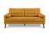 MN-358J13L68    Sofa, 75"l, Decorative Pillows Included, Solid Wood Legs, Upholstered, Orange Fabric, Mid Century