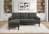 MN-378J14L17    Sofa Lounger, 85" Wide, Upholstered, Chaise Lounge, Walnut Solid Wood Legs, Mid Century, Modern