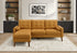 MN-398J14L68    Sofa Lounger, 85" Wide, Upholstered, Chaise Lounge, Orange Fabric, Walnut Solid Wood Legs, Mid Century