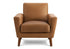 MN-408J21710    Chair, 34" Wide, Upholstered, Accent Chair, Cognac Leather Look, Walnut Wood Legs, Mid Century