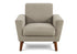 MN-428J21L31    Chair, 34" Wide, Upholstered, Accent Chair, Light Brown Fabric, Walnut Wood Legs, Mid Century, Modern