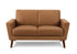 MN-438J22710    Love Seat, 58" L, Upholstered, Living Room, Brown Leather Look, Walnut Wood Legs, Mid Century