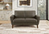 MN-448J22A08    Love Seat, 58" L, Upholstered, Living Room, Brown Leather Look, Walnut Wood Legs, Mid Century, Modern