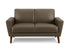 MN-448J22A08    Love Seat, 58" L, Upholstered, Living Room, Brown Leather Look, Walnut Wood Legs, Mid Century, Modern