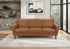 MN-F468J23710    Sofa, 77"l, Upholstered, Solid Wood Legs, Brown Leather-look, Walnut Solid Wood Legs, Mid Century