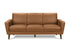 MN-F468J23710    Sofa, 77"l, Upholstered, Solid Wood Legs, Brown Leather-look, Walnut Solid Wood Legs, Mid Century